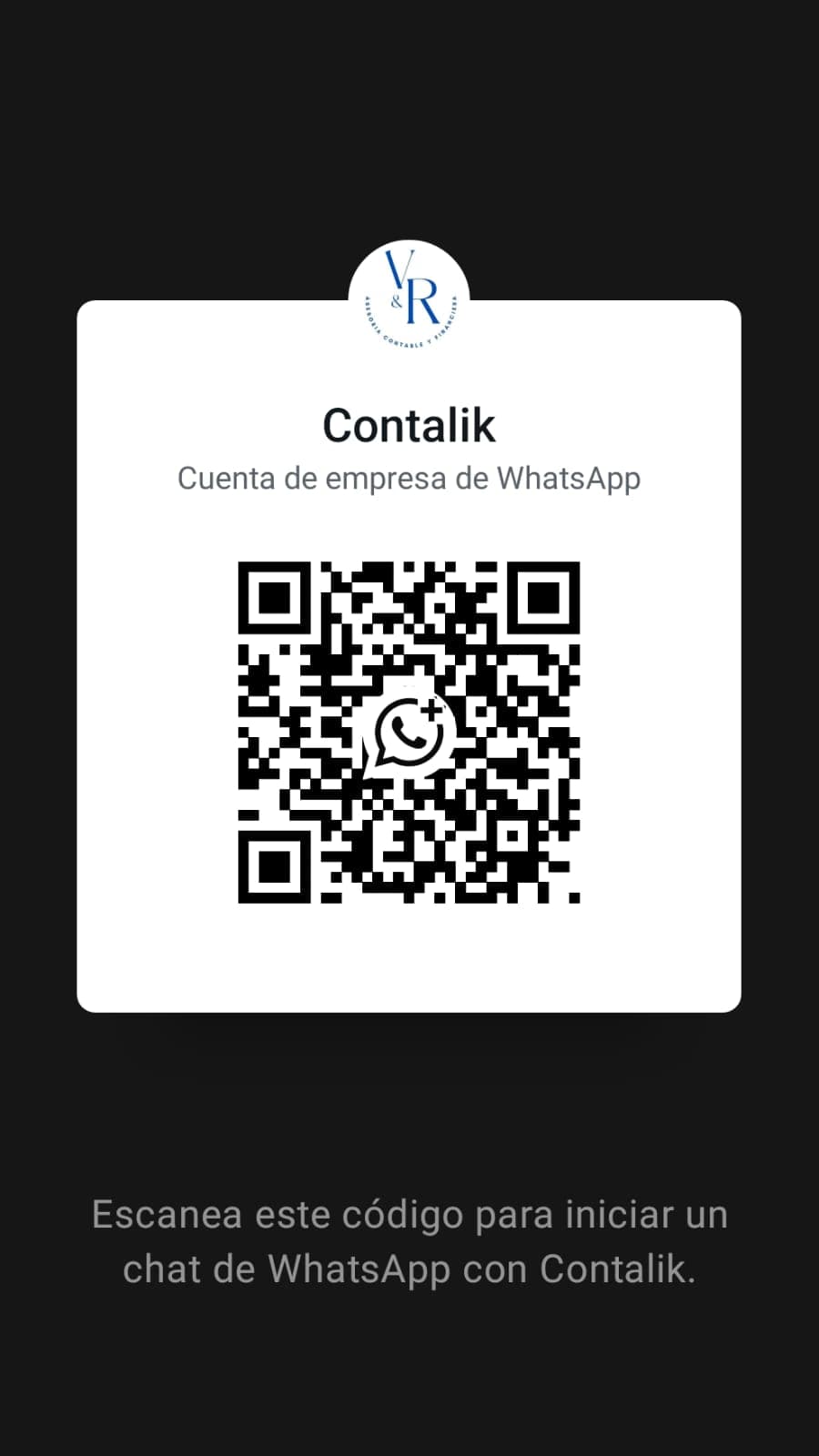Código QR de WhatsApp de ContaLink